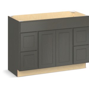 RELIABILT Parkstone II Vanity Base, Slate Stained, 48" W, 2 Doors 4 Drawers, Fully Assembled - 641196 | Lowe's Pro Supply